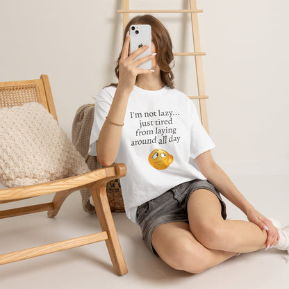 Funny "I'm Not Lazy" T-Shirt — Lazy Emoji Cotton Tee