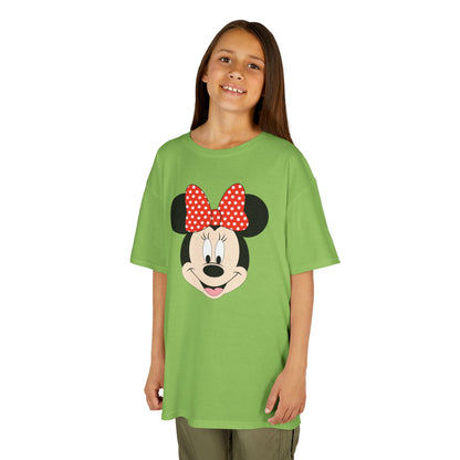 Kids Minnie Mouse Face T-Shirt — Cute Bow Graphic Tee for Toddlers & Little Kids