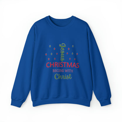 Christmas Begins With Christ Unisex Heavy Blend Hooded Sweatshirt