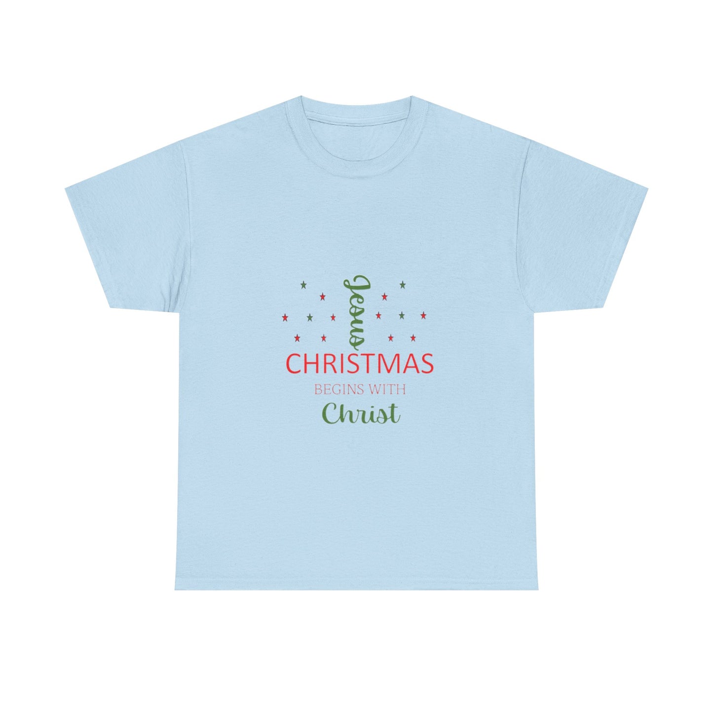 Christmas Begins With Christ Unisex Heavy Cotton Tee