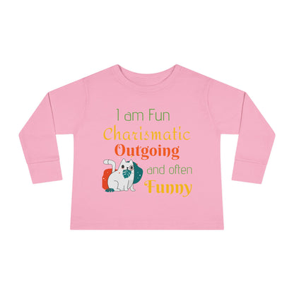 Descriptive Toddler Long Sleeve Tee — Playful Everyday Kids' Top