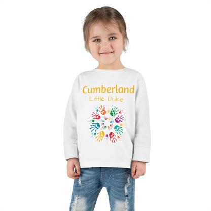 Toddler Long Sleeve Tee - 'Cumberland Little Learners' Colorful Handprint Circle