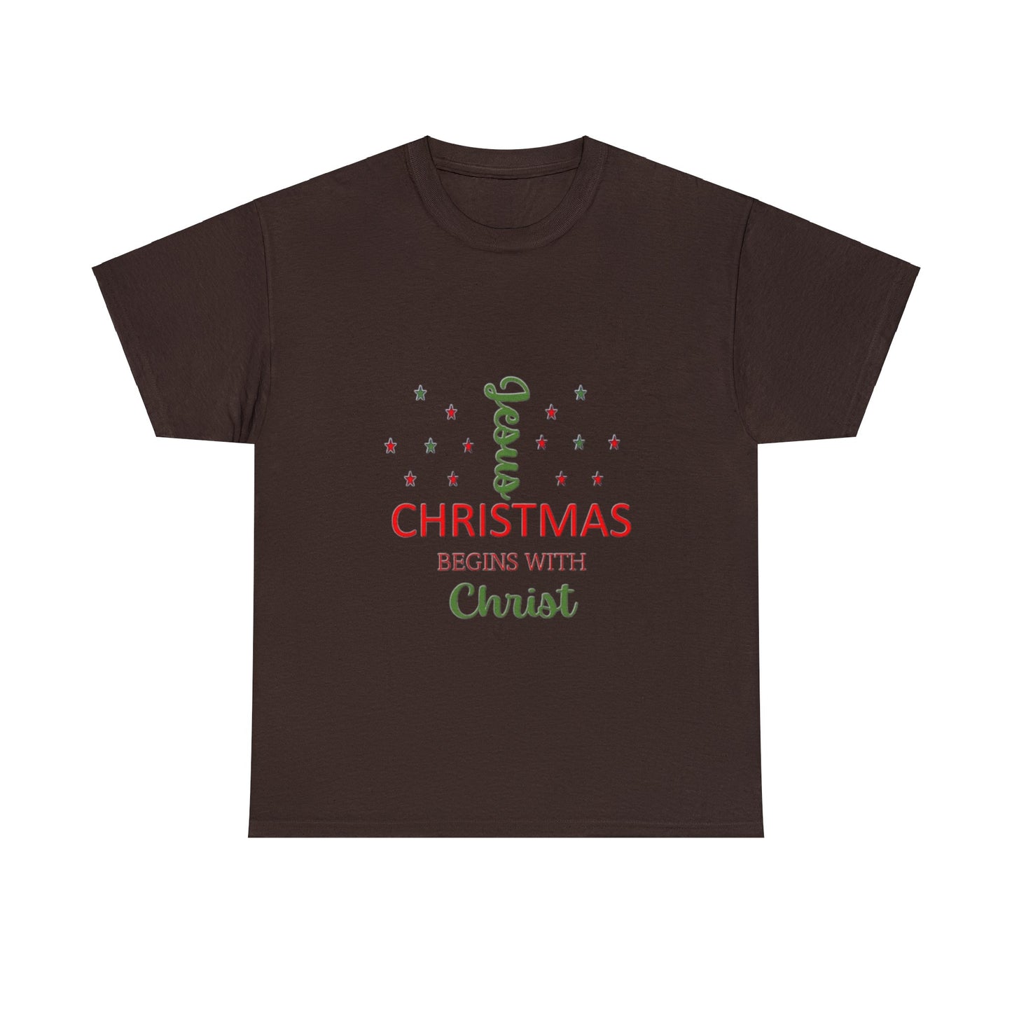 Christmas Begins With Christ Unisex Heavy Cotton Tee