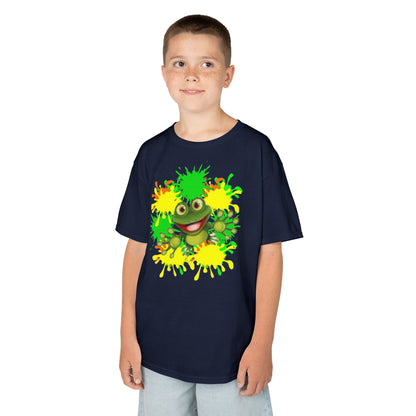 Kids Tee — Happy Green Monster Splash Graphic