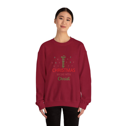 Christmas Begins With Christ Unisex Heavy Blend Hooded Sweatshirt