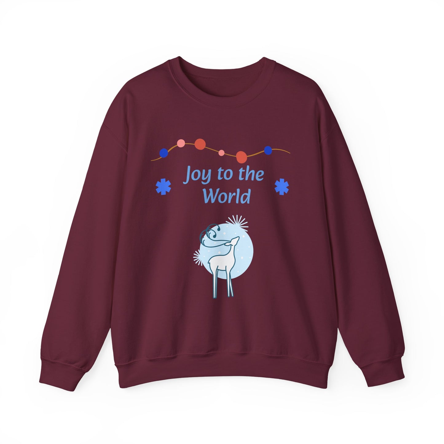 Joy to the World Crewneck Sweatshirt — Cute Reindeer Sweater