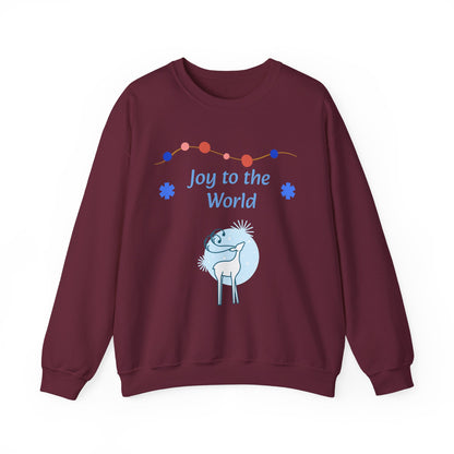 Joy to the World Crewneck Sweatshirt — Cute Reindeer Sweater