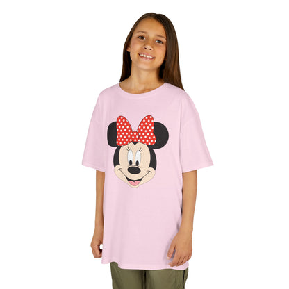 Kids Minnie Mouse Face T-Shirt — Cute Bow Graphic Tee for Toddlers & Little Kids