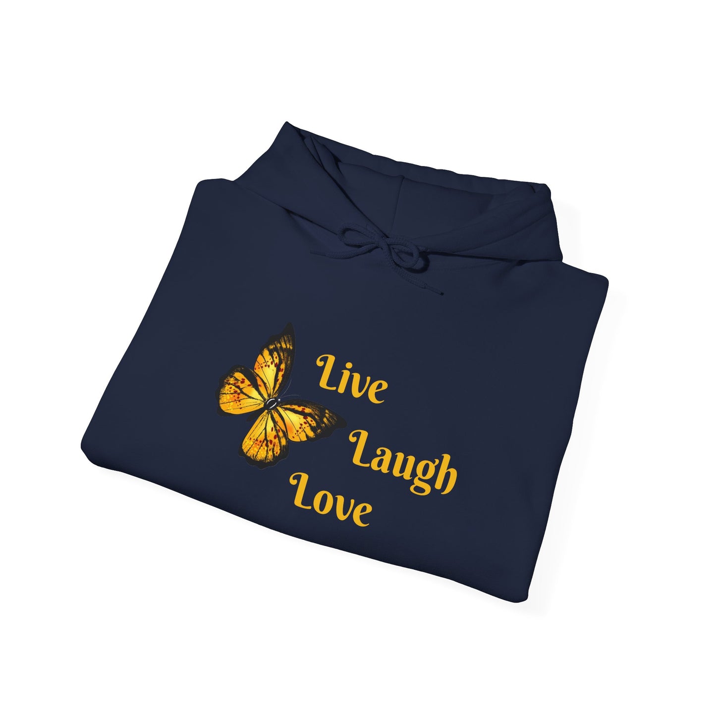 Butterfly "Live Laugh Love" Hoodie - Cozy Inspirational Graphic Sweatshirt