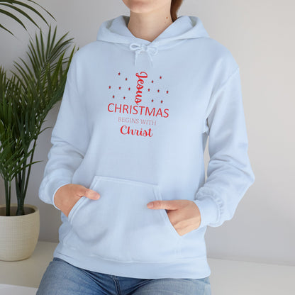 Christmas Begins With Christ Unisex Heavy Blend Hooded Sweatshirt
