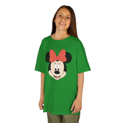 Kids Minnie Mouse Face T-Shirt — Cute Bow Graphic Tee for Toddlers & Little Kids
