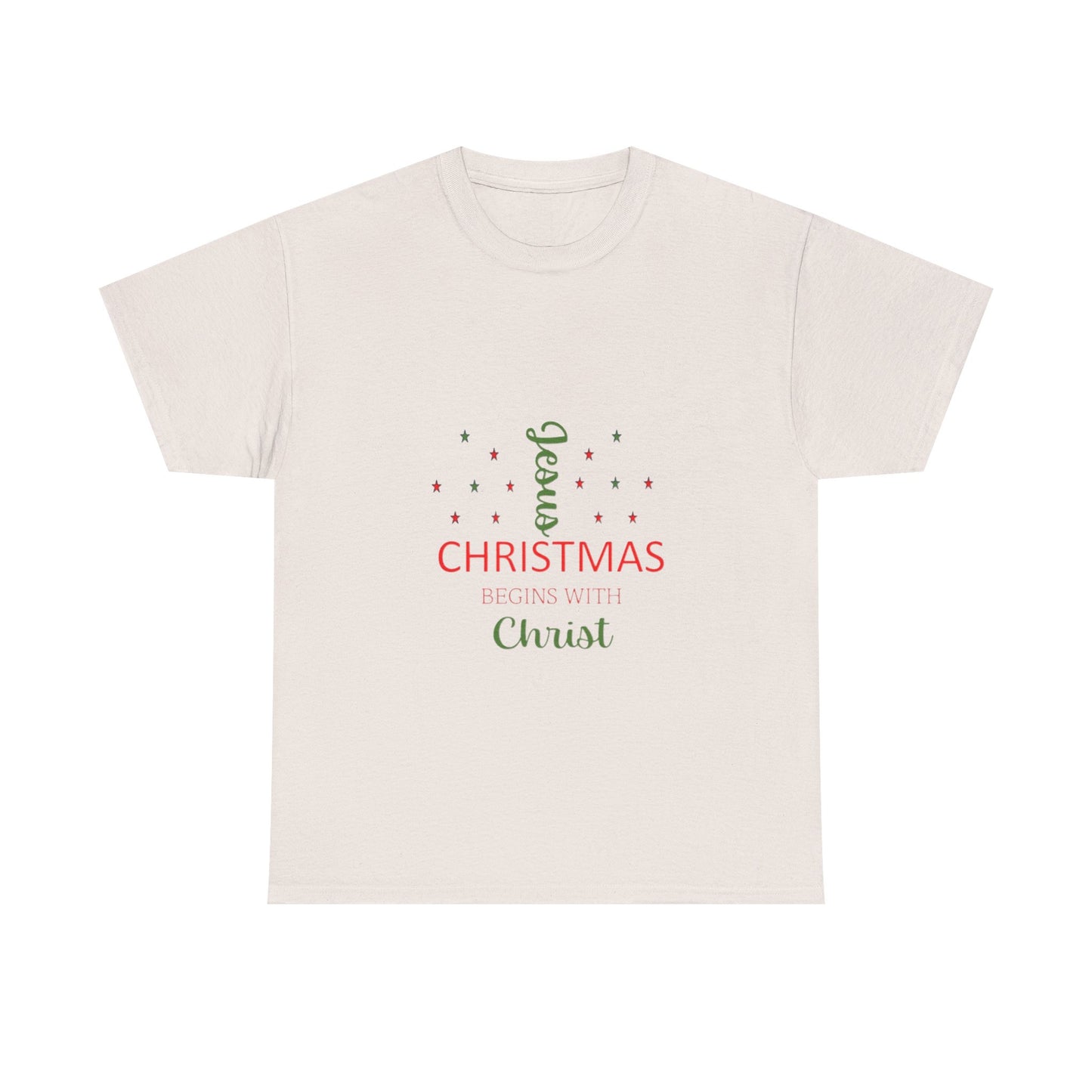 Christmas Begins With Christ Unisex Heavy Cotton Tee