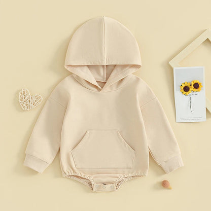 Baby spring and autumn triangle hooded one-piece suit, newborn one-piece suit, Ha Yi
