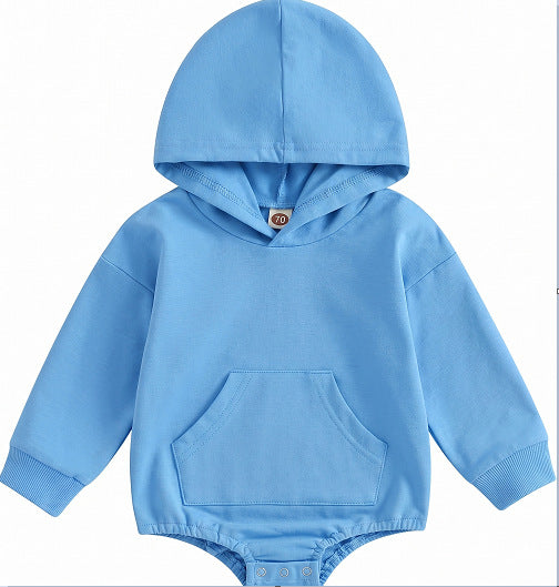 Baby spring and autumn triangle hooded one-piece suit, newborn one-piece suit, Ha Yi