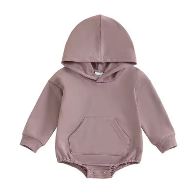 Baby spring and autumn triangle hooded one-piece suit, newborn one-piece suit, Ha Yi